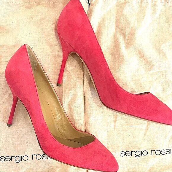 Sergio Rossi Pink Suede Pumps - Picture 1 of 11